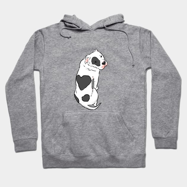 Pitbull with Heart Spot, Pitbull Love Hoodie by sockdogs